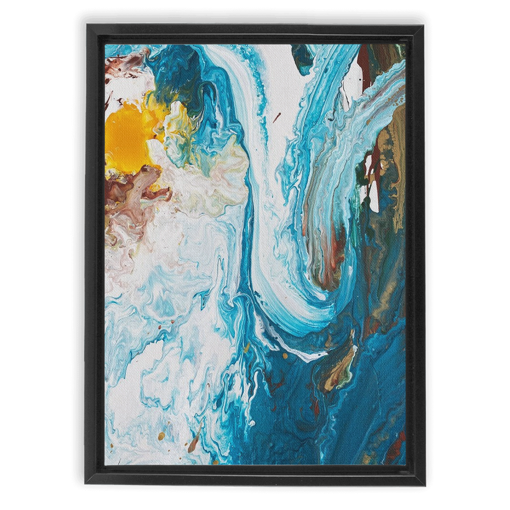 Swirling Waves Framed Canvas